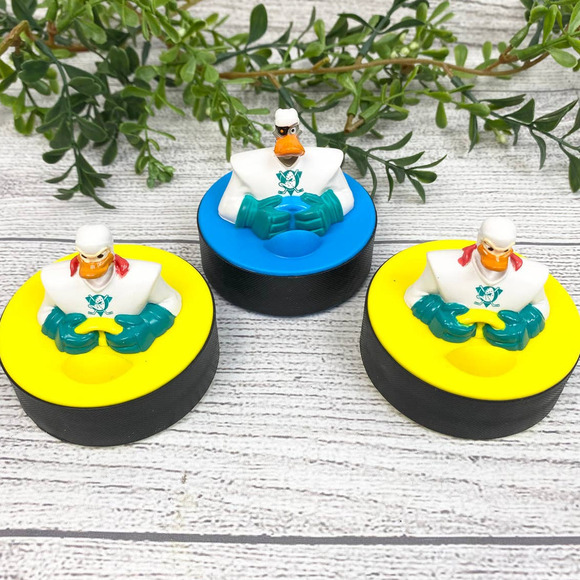 Vintage Mighty Ducks Hockey Puck Collectible Toys Cake Topper Collectible - Picture 1 of 6